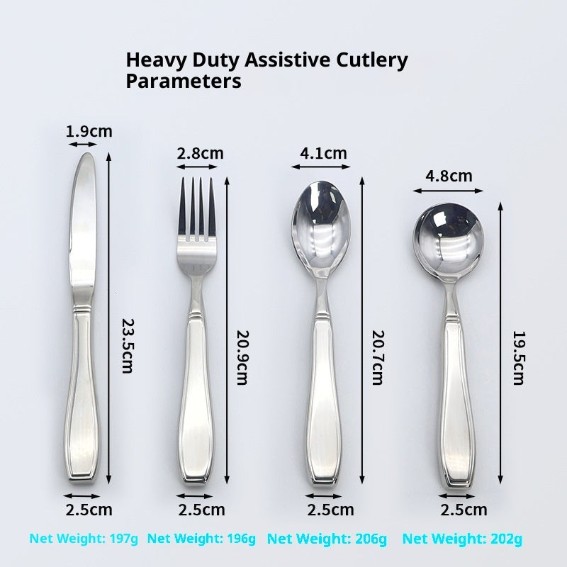 THERAPEUTIC Weighted Adaptive Utensil Set (Fork & Spoon) | Anti-Tremor Cutlery for Parkinson's & Arthritis | Maison A&C