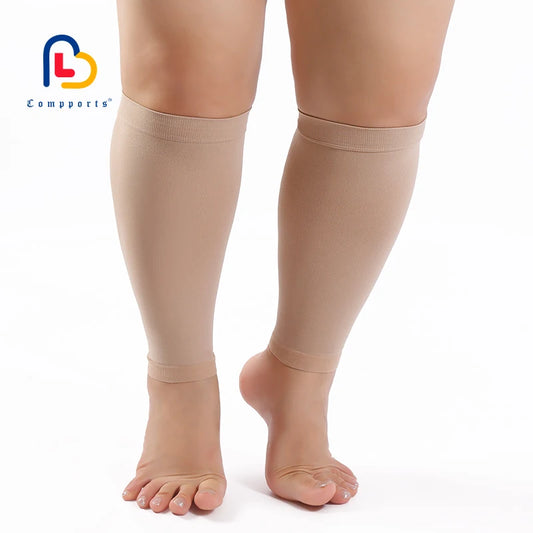 Unisex Footless Compression Socks 23-32mmHg Pressure Knitted Splints Leg Brace for Swelling Varicose Veins Calf