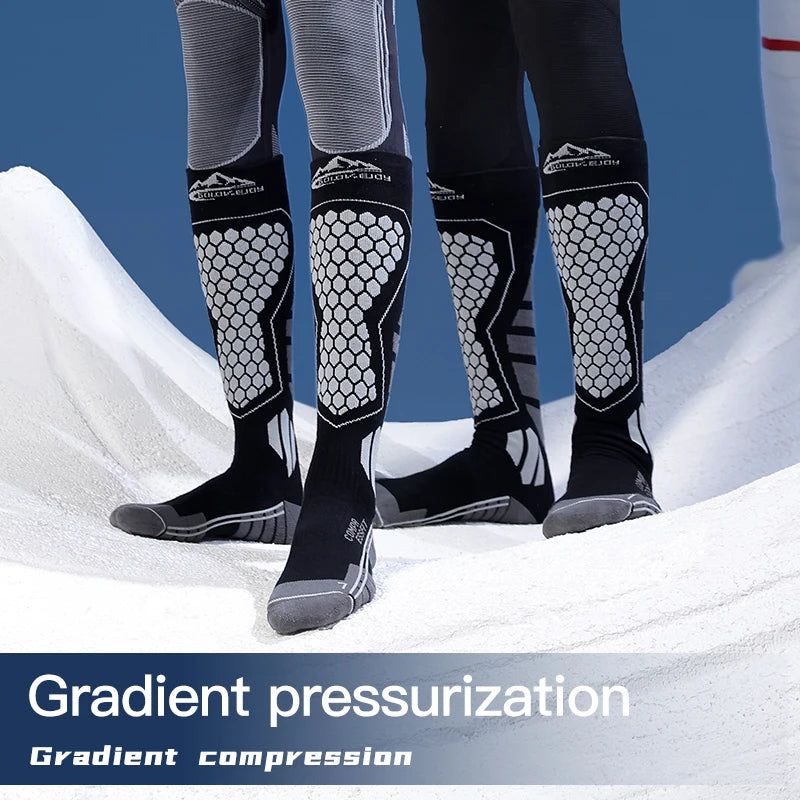 Compression Sports Socks - Knee High Running Marathon Soccer Ski Socks for Men & Women