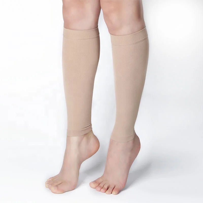 Unisex Footless Compression Socks 23-32mmHg Pressure Knitted Splints Leg Brace for Swelling Varicose Veins Calf