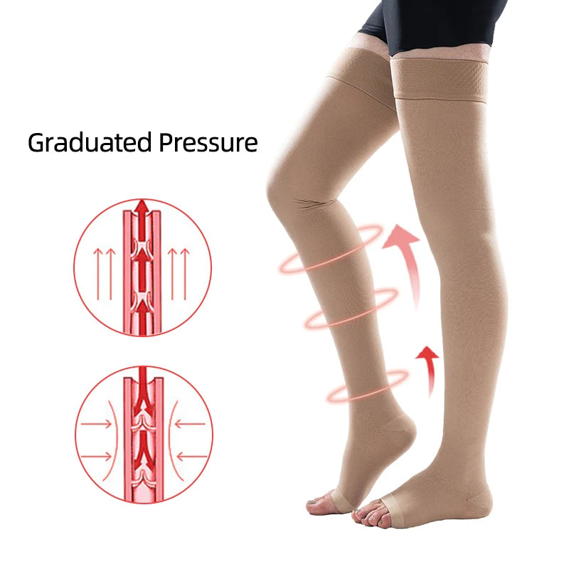 Thigh High Compression Stockings 20–30 mmHg – Daily Leg Support (1 Pair)
