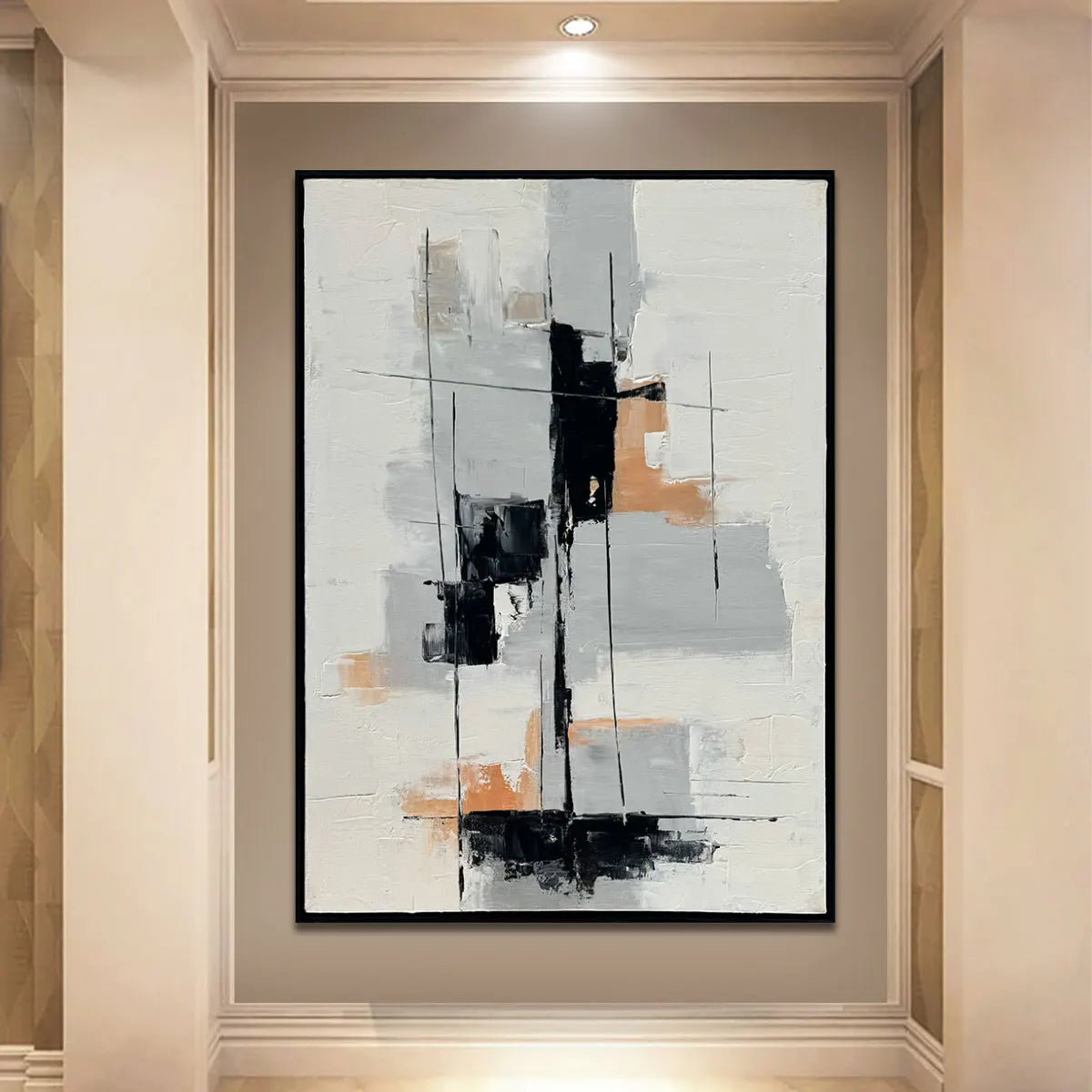 Original Modern Abstract Oil Painting on Canvas, Frameless Wall Art