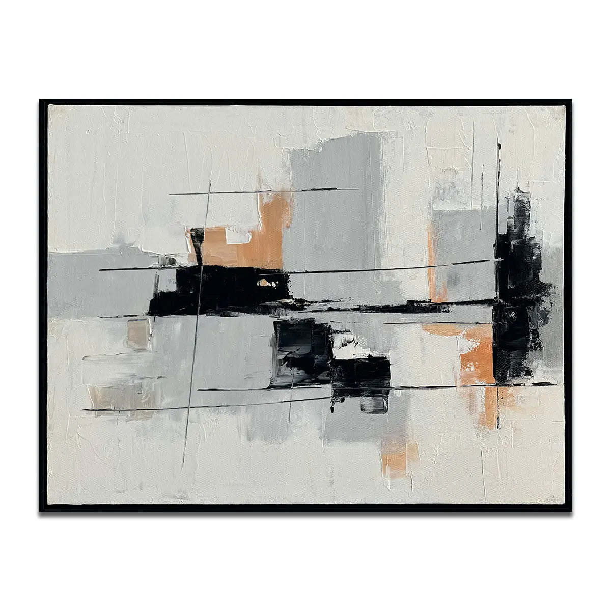 Original Modern Abstract Oil Painting on Canvas, Frameless Wall Art
