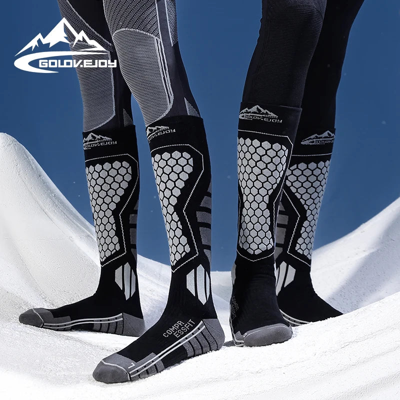 Compression Sports Socks - Knee High Running Marathon Soccer Ski Socks for Men & Women