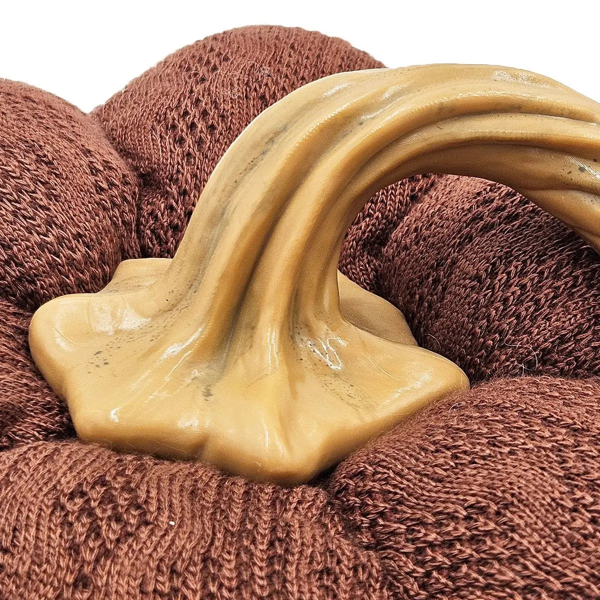 Set of 2 Dark Brown Pumpkin Decorations — 8.3×8.3×5.3" Fall Harvest Decor for Home & Thanksgiving