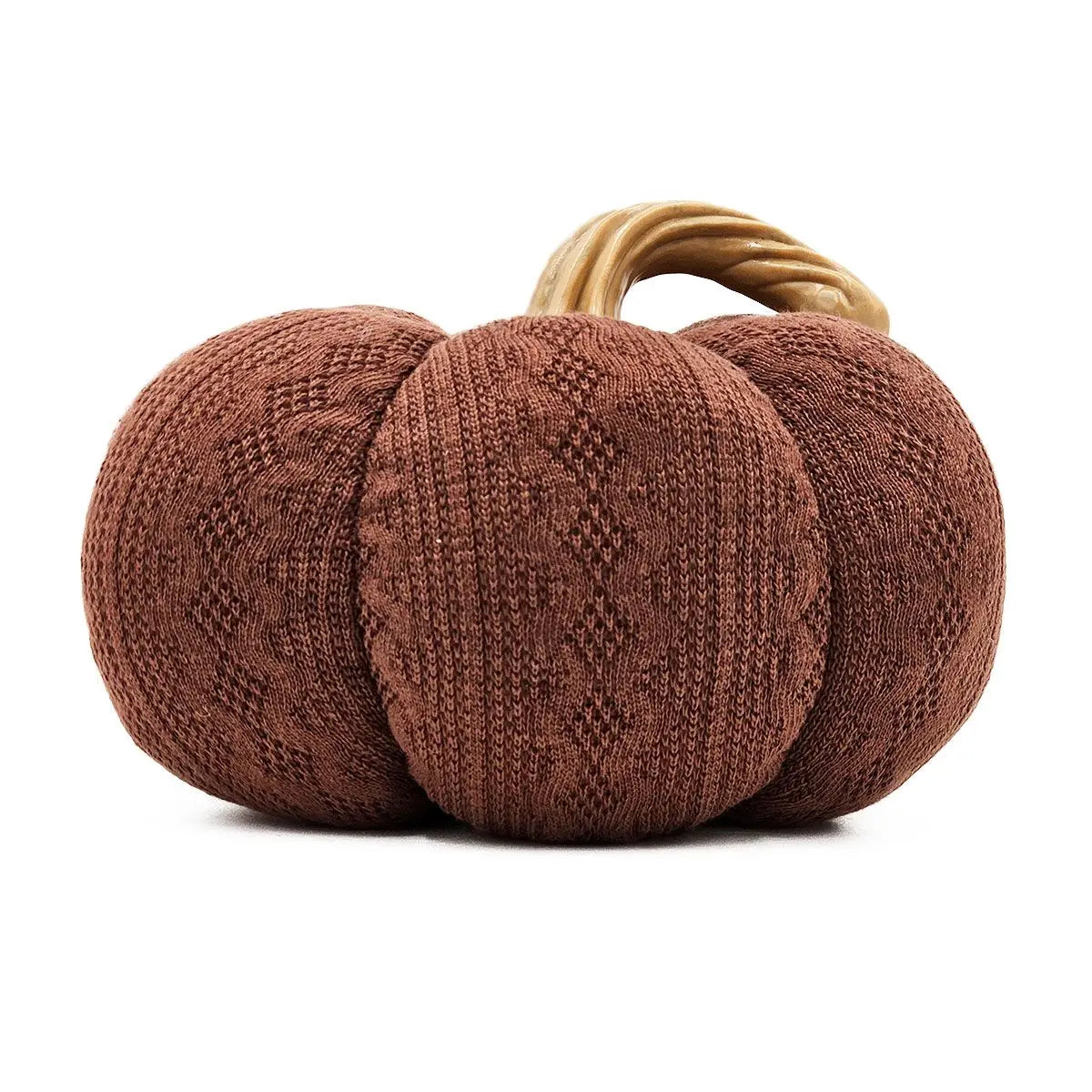 Set of 2 Dark Brown Pumpkin Decorations — 8.3×8.3×5.3" Fall Harvest Decor for Home & Thanksgiving