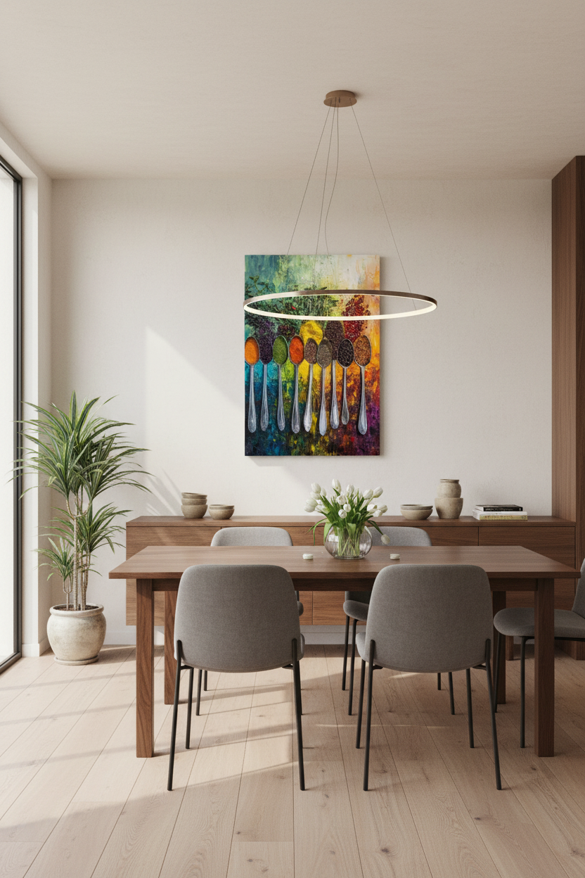 Colorful Spoons Canvas Wall Art Scene