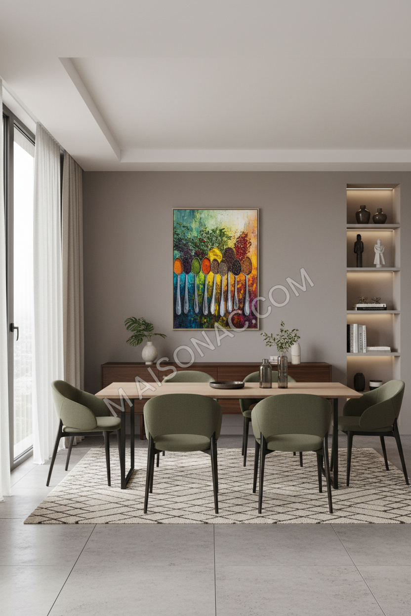 Colorful Spoons Canvas Wall Art with Watermark